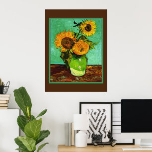 Poster Van Gogh - Tournesols, Trois,