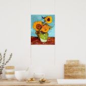 Poster Van Gogh - Trois Tournesols Dans Un Vase - Art (Cuisine)