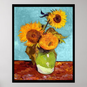 Poster Van Gogh - Trois Tournesols Dans Un Vase - Beaux-A
