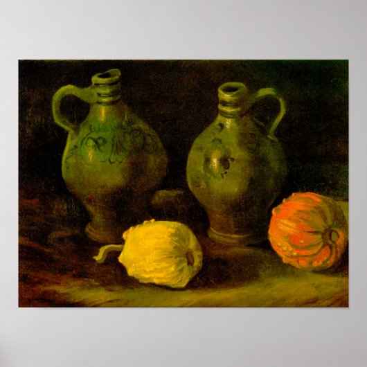 Poster Van Gogh Two Jugs and Pumpkins (Devant)