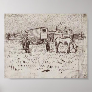 Poster Van Gogh - Tziganes aux Saintes-Maries