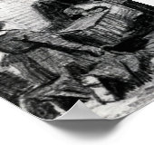 Poster Van Gogh - Une fille agenouillée devant un berceau (Coin)