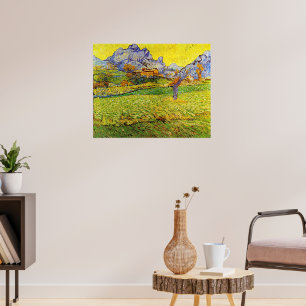 Poster Van Gogh - Une prairie dans la montagne,