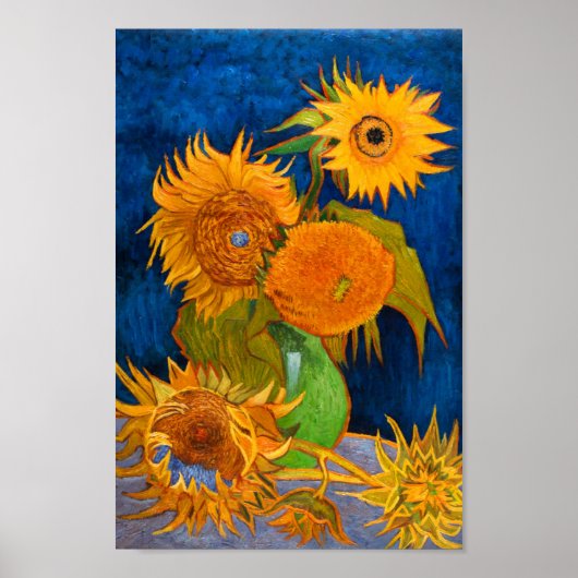 Poster Van Gogh Vase avec cinq tournesols (Devant)
