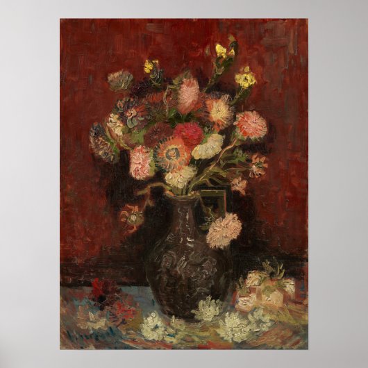 Poster Van Gogh - Vase Avec Des Asters Chinois Et Des Gla (Devant)