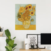 Poster van Gogh - Vase avec douze tournesols (1888) (Bureau à domicile)