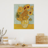 Poster van Gogh - Vase avec douze tournesols (1888) (Cuisine)