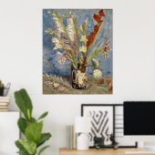 Poster Van Gogh - Vase avec gladioli et chinois (Bureau à domicile)