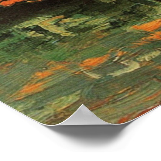 Poster Van Gogh Vase avec les oeillets (Coin)