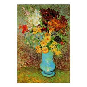 Poster Van Gogh - Vase avec marguerites, anémones,