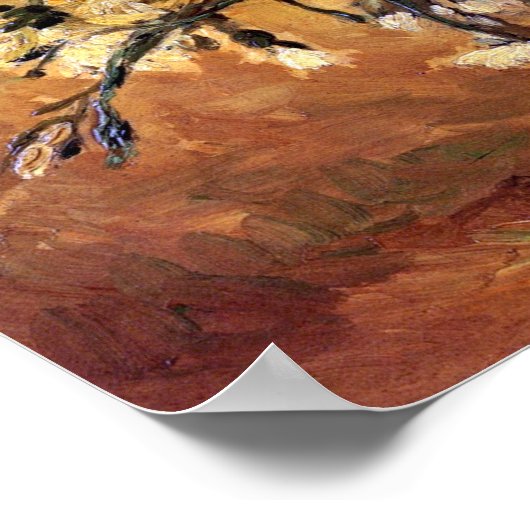 Poster Van Gogh - Vase avec oeillets rouges et blancs (Coin)