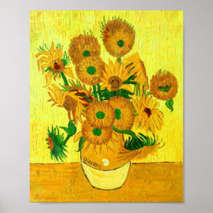 Poster  Van Gogh Vase avec quinze tournesols