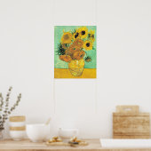 Poster Van Gogh - Vase with 12 Sunflowers (Cuisine)