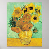 Poster Van Gogh - Vase with 12 Sunflowers (Devant)