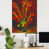 Poster Van Gogh Vase with Red Gladioli (Bureau à domicile)