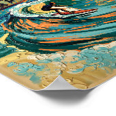 Poster Van Gogh Venice Beach Surf California Retro Travel (Coin)