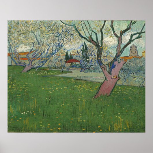 Poster Van Gogh - Vergers en fleurs Vue d'Arles (Devant)