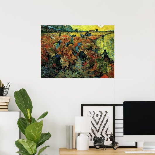 Poster Van Gogh - Vignobles rouges à Arles (Bureau à domicile)