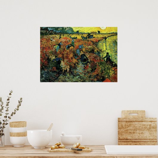 Poster Van Gogh - Vignobles rouges à Arles (Cuisine)