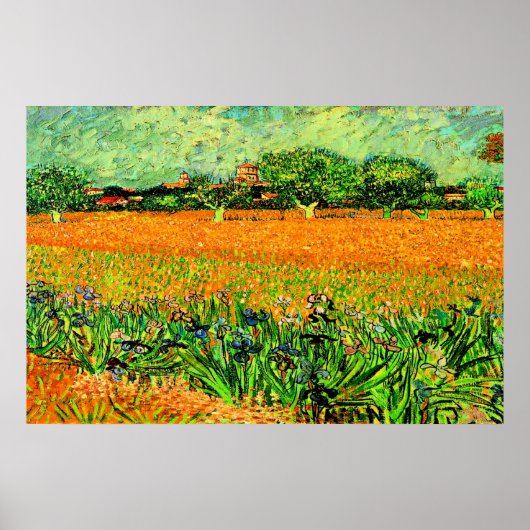 Poster Van Gogh - Vue d'Arles avec Irises (Devant)