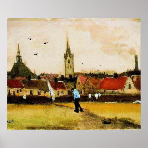 Poster Van Gogh - Vue de La Haye avec Nouvelle Eglise,