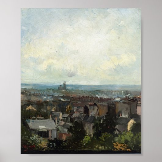 Poster Van Gogh - Vue de Paris depuis Montmartre (Devant)