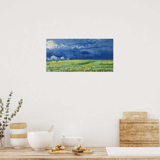 Poster Van Gogh - Wheatfield Sous Thundernuds (Cuisine)