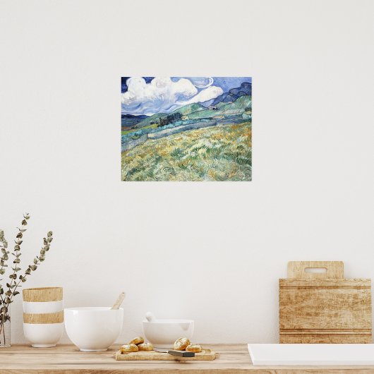 Poster Van Gogh's Landscape from Saint-Rémy Canvas Print (Cuisine)