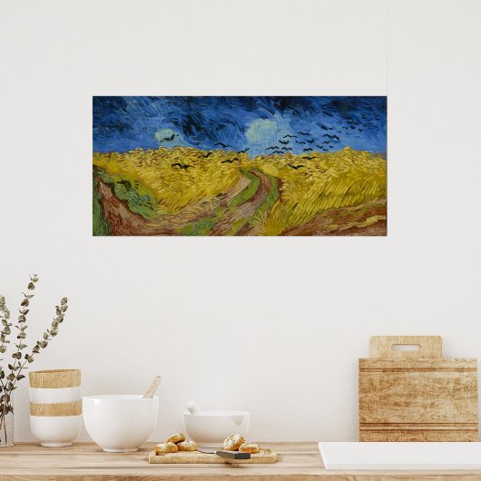 Poster Van Gogh's Wheatfield with Crows (Cuisine)
