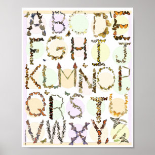 Poster van het alfabet van de vlinder - Kinder ABC