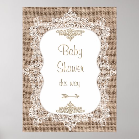 Poster van het Baby shower van de rand (Voorkant)