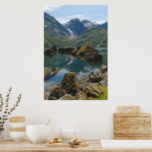 Poster van het bergmeer (Keuken)