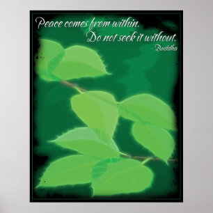Poster van het Boeddha-vredescitaat