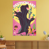 Poster van het  cartoon van Duitsland Canvas Afdruk (Insitu (Woonkamer))