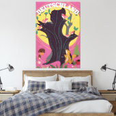 Poster van het  cartoon van Duitsland Canvas Afdruk (Insitu (Slaapkamer))