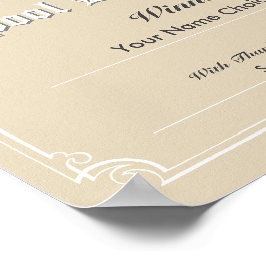 Poster van het certificaat van de poolconcurrentie (Hoek)