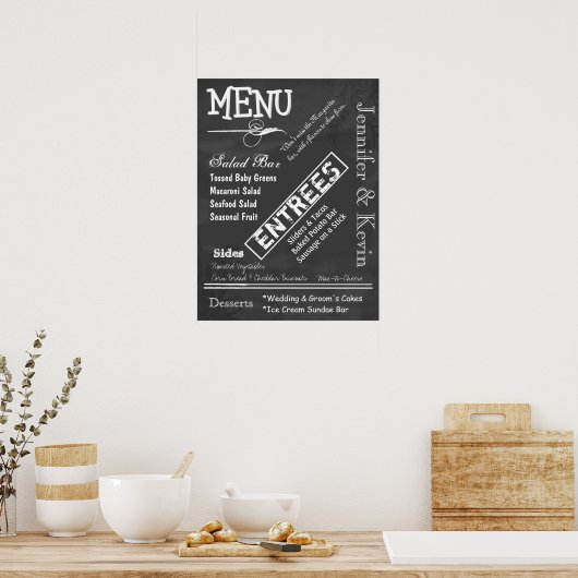 Poster van het Chalkboard-menu van het Weddenscha (Keuken)