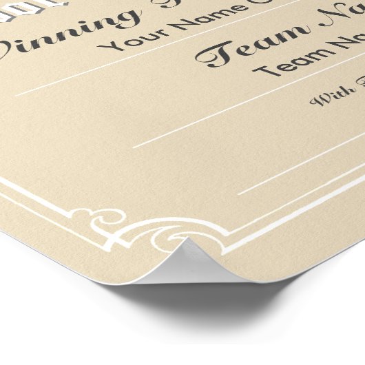 Poster van het competitiecertificaat voor pool (Hoek)