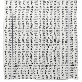 Poster van het Ethiopische Amharic Alphabet Ge'ez Douchegordijn
