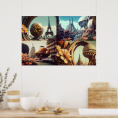 Poster van het grote oude Europa (met Logo van de (Keuken)