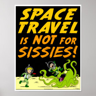 Poster van het herfstmeer "SPACE TRAVEL"