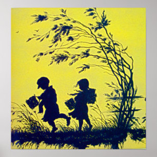 Poster van het Kind Silhouette