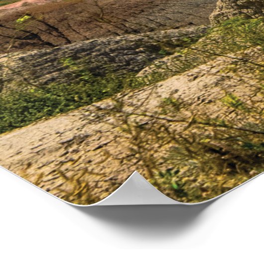 Poster van het Landschap Badlands met Citaat (Hoek)