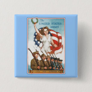Poster van het  leger met Lady Liberty Tshirts Vierkante Button 5,1 Cm