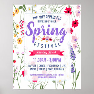 Poster van het lentesfeest Fling Flyer Spring Brea