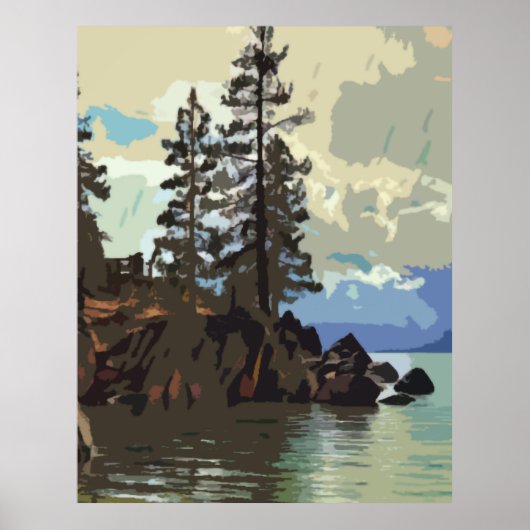 Poster van het meer Tahoe Sand Harbor Print (Voorkant)