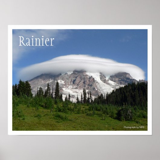 Poster van het Nationaal Park Mount Rainier (Voorkant)