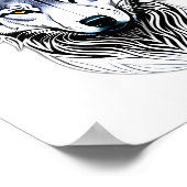 Poster van het ontwerp van de tribale Wolf Face (Hoek)