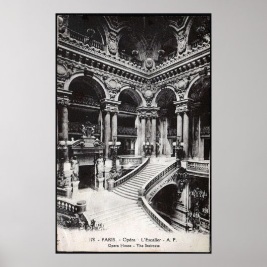 Poster van het Opera House Staircase te Parijs (Voorkant)