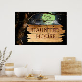 Poster van het oude Creepy Haunted House (Keuken)